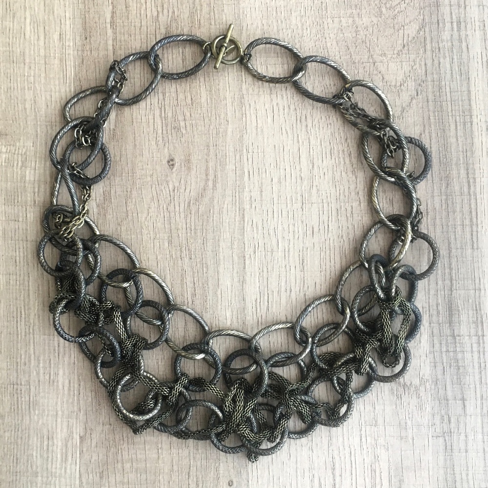 MARTIN + OSA | Gold Metal Tone Edgy Necklace